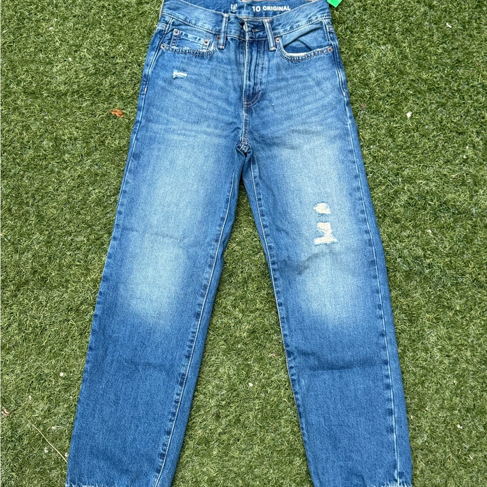 GAP Teen Boy’s Distressed Blue Straight Jeans